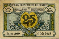25 Centimes FRANCE régionalisme et divers Région Économique Du Centre 1918 JP.040.01