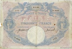 50 Francs BLEU ET ROSE FRANCE  1913 F.14.26