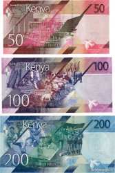 50, 100 et 200 Shillings Lot KENYA  2019 P.52 au P.54 pr.NEUF