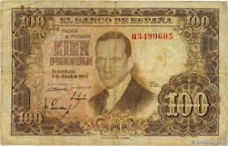 100 Pesetas ESPAGNE 1953 P.145