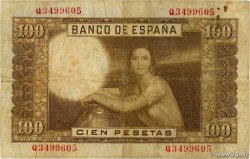 100 Pesetas ESPAGNE 1953 P.145 pr.TB
