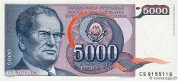 5000 Dinara YUGOSLAVIA 1985 P.093a UNC-