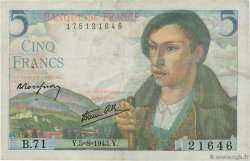 5 Francs BERGER FRANCE 1943 F.05.03