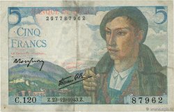 5 Francs BERGER FRANCE 1943 F.05.05