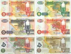 20, 50, 100, 500 et 1000  Kwacha Lot ZAMBIE  1992 P.LOT