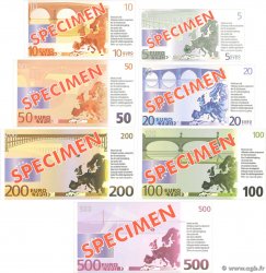 Série Euros : 5 10 20 50 100 200 500 Scolaire EUROPA 1998 FDC
