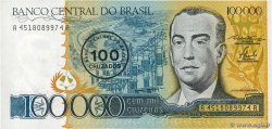 100 Cruzados sur 100000 Cruzeiros Remplacement BRASILE 1986 P.208ar FDC