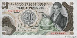 20 Pesos Oro COLOMBIA  1981 P.409d FDC