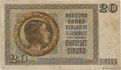 20 Dinara YUGOSLAVIA  1941 P.R11 F