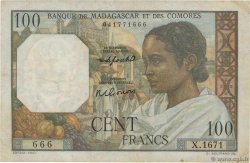 100 Francs MADAGASCAR  1951 P.046b VF