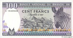 100 Francs RWANDA  1989 P.19a