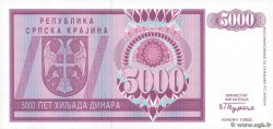 5000 Dinara CROATIE  1992 P.R06a
