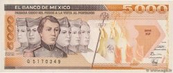 5000 Pesos MEXICO  1989 P.088c SC+