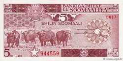 5 Shilin = 5 Shillings SOMALIA  1987 P.31c