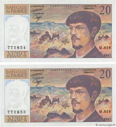 20 Francs DEBUSSY Consécutifs FRANCE  1987 F.66.08