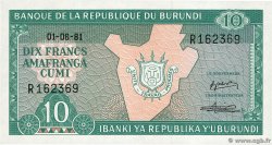 10 Francs BURUNDI  1981 P.33a UNC