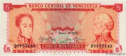 5 Bolivares VENEZUELA  1974 P.050h