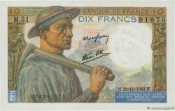 10 Francs MINEUR FRANCE 1942 F.08.06 SPL