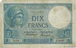 10 Francs MINERVE FRANCE 1917 F.06.02 B+