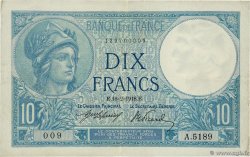 10 Francs MINERVE FRANCE  1918 F.06.03