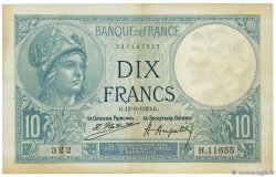 10 Francs MINERVE FRANCE 1923 F.06.07 TB