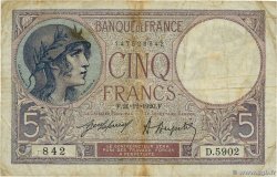 5 Francs FEMME CASQUÉE FRANCE  1920 F.03.04