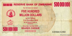 500 Millions Dollars ZIMBABWE  2008 P.60 F