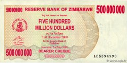 500 Millions Dollars ZIMBABWE  2008 P.60 XF