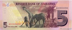 5 Dollars ZIMBABWE  2019 P.102 UNC