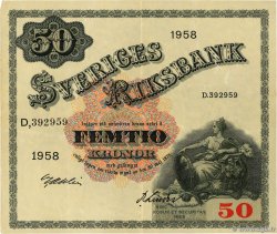 50 Kronor SWEDEN  1958 P.44d VF