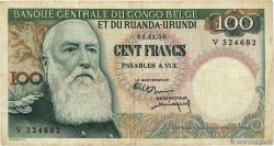 100 Francs CONGO BELGE  1956 P.33a TB