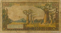 100 Francs - 20 Ariary MADAGASCAR  1966 P.057a B