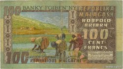 100 Francs - 20 Ariary MADAGASCAR  1974 P.063a BC