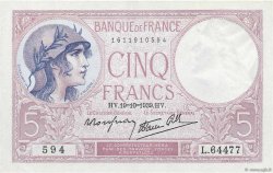 5 Francs FEMME CASQUÉE modifié FRANCE  1939 F.04.12 pr.SPL