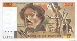 100 Francs DELACROIX modifié FRANCE  1978 F.69.01d UNC