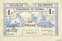 1 Franc NEW CALEDONIA  1943 P.55b XF