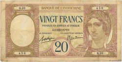 20 Francs DJIBOUTI  1936 P.07 TB