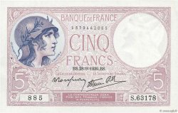 5 Francs FEMME CASQUÉE modifié FRANKREICH  1939 F.04.10