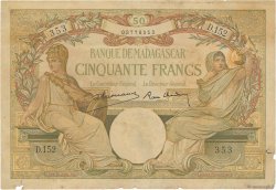 50 Francs MADAGASCAR  1937 P.038 B+