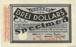3 Dollars Spécimen GERMANY Biebrich 1923 Mul.0420s