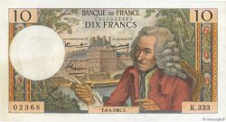 10 Francs VOLTAIRE FRANCE  1967 F.62.26 XF+