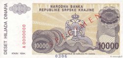 10000 Dinara Spécimen CROACIA  1994 P.R31s FDC