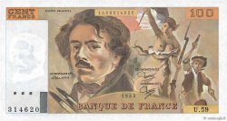 100 Francs DELACROIX modifié FRANCE  1982 F.69.06