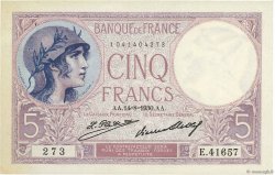 5 Francs FEMME CASQUÉE FRANCIA  1930 F.03.14 SC