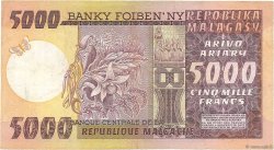 5000 Francs - 1000 Ariary MADAGASCAR  1974 P.066a VF