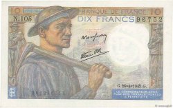 10 Francs MINEUR FRANCE  1945 F.08.14 pr.SPL
