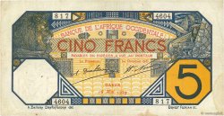 5 Francs DAKAR FRENCH WEST AFRICA Dakar 1929 P.05Be MBC
