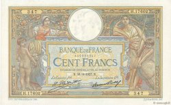 100 Francs LUC OLIVIER MERSON grands cartouches FRANCIA  1927 F.24.06