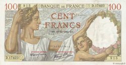 100 Francs SULLY FRANCE  1940 F.26.43 XF