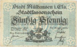 50 Pfennig ALLEMAGNE Mulhouse 1918 
